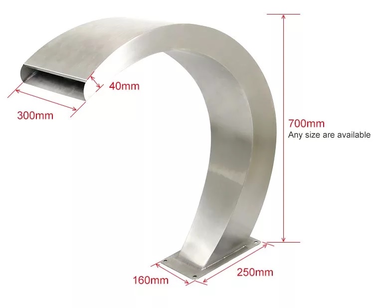 不锈钢瀑布大小