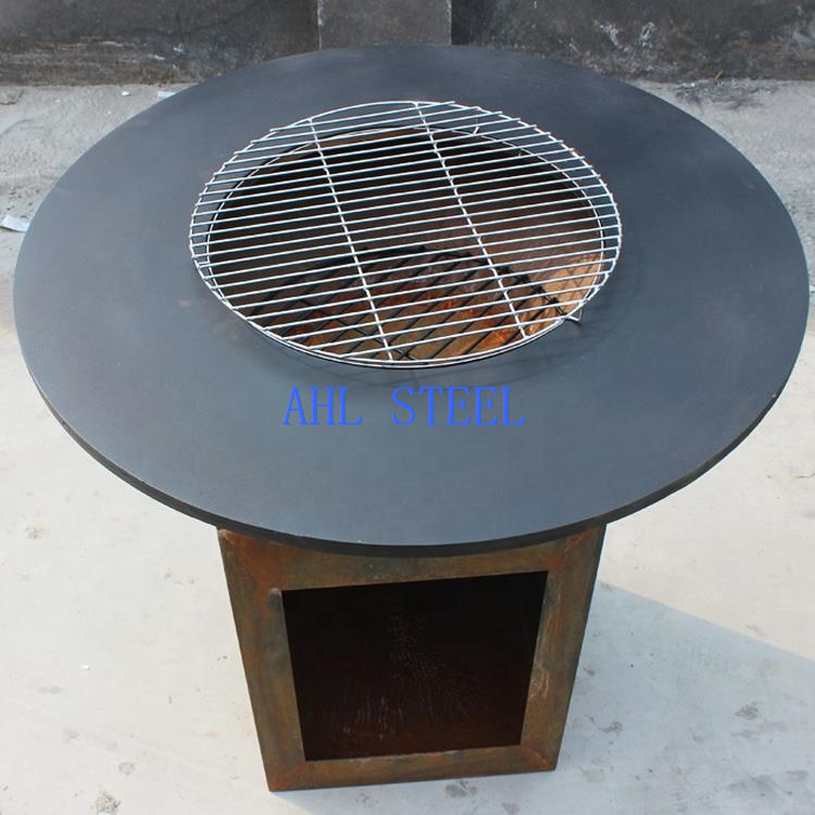 Corten Steel BBQ Firepit Grill for Europe