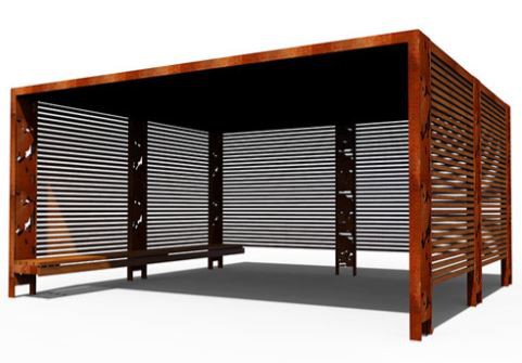 AHLCorten钢门外金属Gazebo