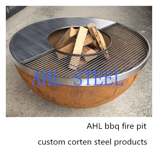 Corten Steel BBQ火桌与升降机
