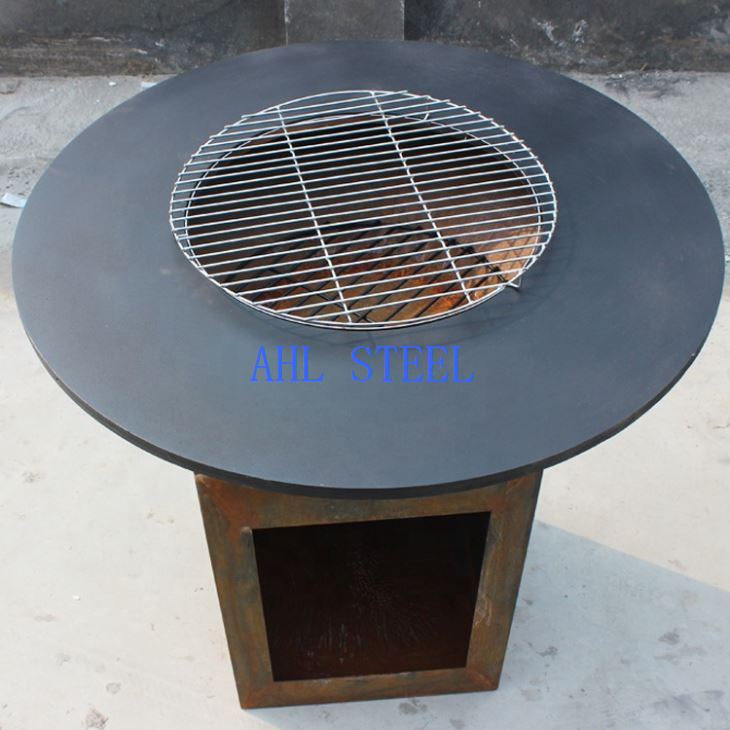 Corten Steel BBQ Firepit Grill For Europe