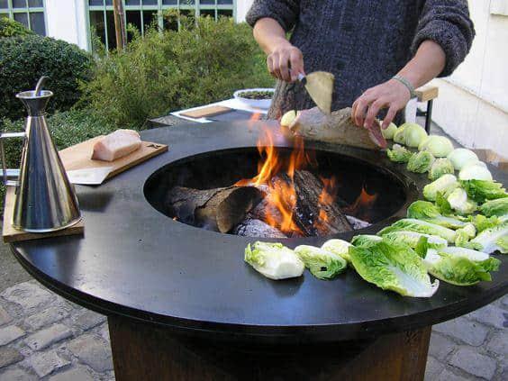 燃气燃料Corten Steel BBQ火坑桌