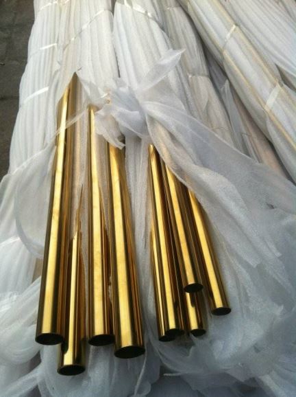 304镜子金色不锈钢管和管