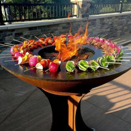 Corten Steel Garden Arique Fire Pit BBQ