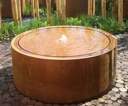 Corten Steel圆形/平方水喷泉|花园饰品