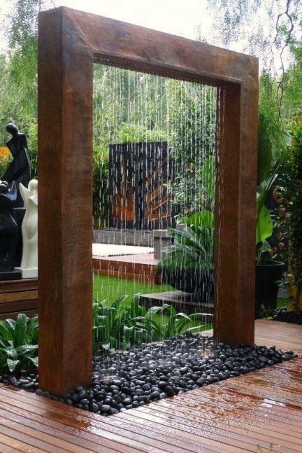 Corten Steel瀑布Fontain为庭院装饰