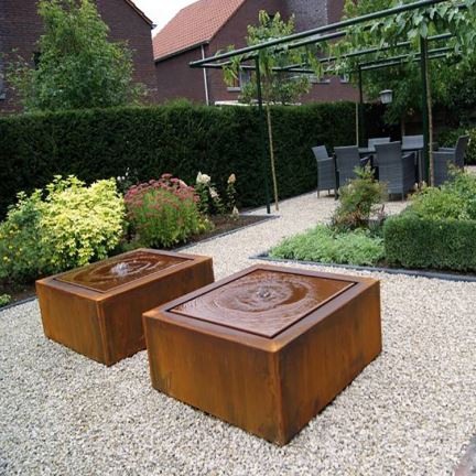 Corten Steel Waterfall Fountain For Outdoor Decor