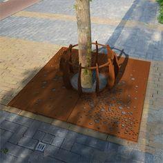 Corten Tree Grids Corten钢树炉灯光栅