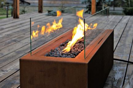 燃气燃烧Corten Steel Firepit