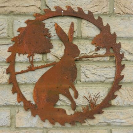 Rust Garden Rabbits Corten钢筋艺术