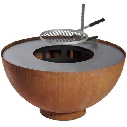 木材型风化钢火碗