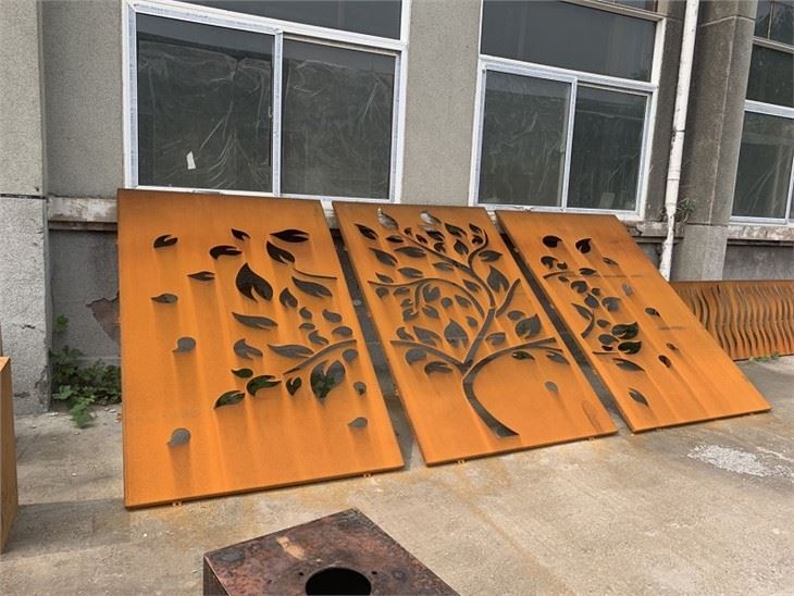 CNC叶艺术生锈的金属面板
