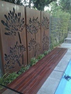 室外耐候钢屏风
