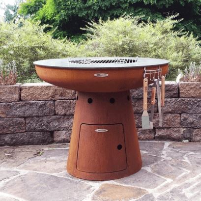 Corten Metall BBQ Grill Table For Garden