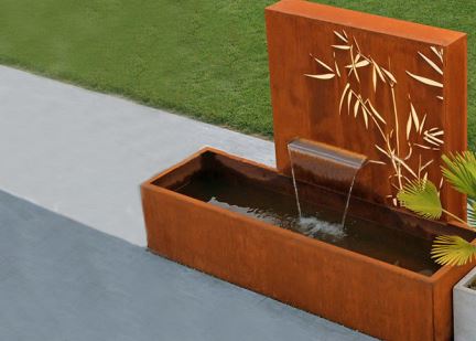 Corten Steel花园水景喷泉