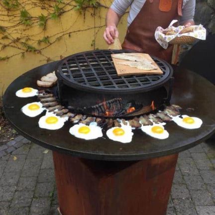 庭院派对BBQ格栅桌子木材燃烧