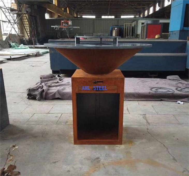 圆形烤肉烤架户外火坑