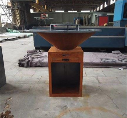 圆形烤肉烤架户外火坑